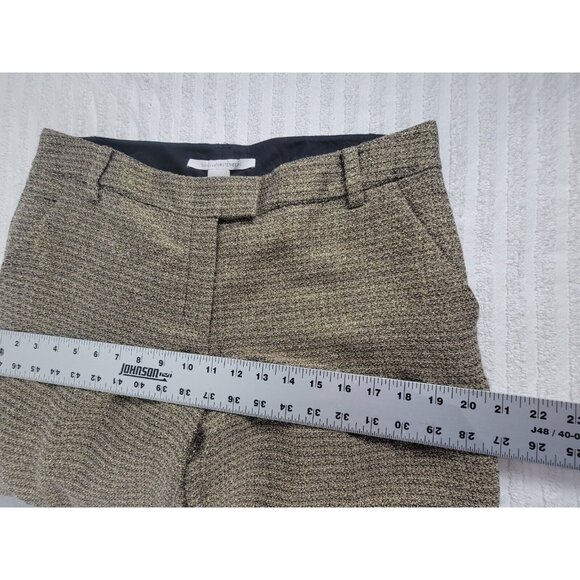 DVF Diane von Furstenberg Women Potter Gold Cropped Pants Trousers Size 10 Lined - Picture 7 of 9